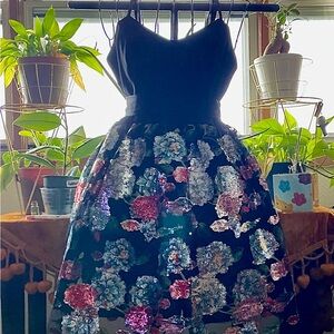 Floral Sequin Party Dress